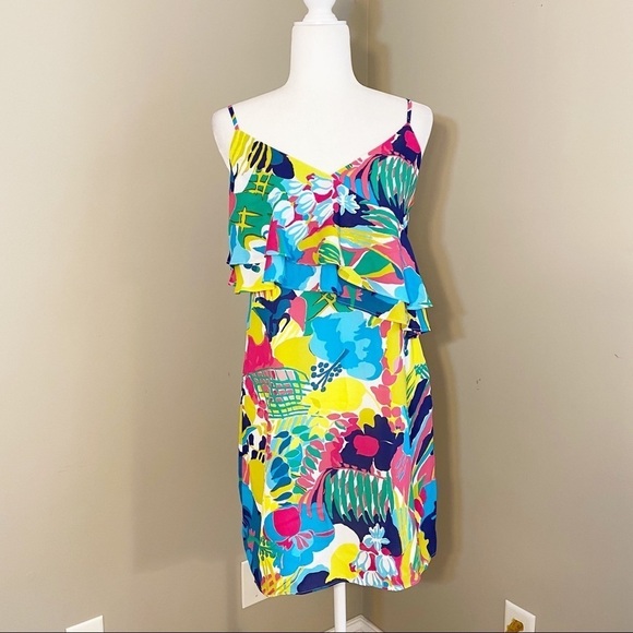 J. Crew NEW Ruffle Floral Spaghetti Strap Dress -2 - Picture 1 of 13